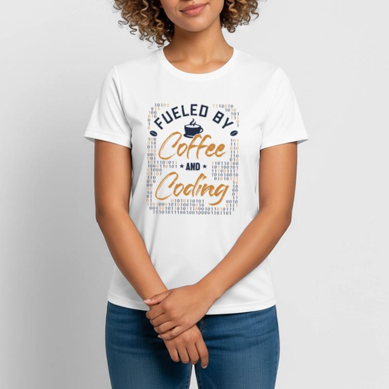 Fueled by Coffee and Coding Coder Software Women's Breathable T-Shirt