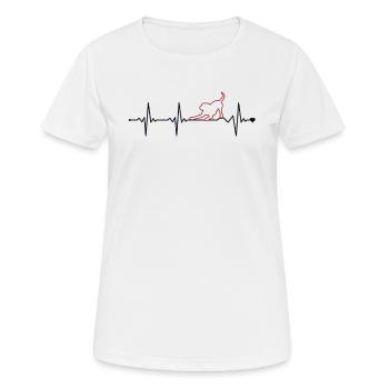 Dog Heartbeat Rüde Vierbeiner Wauwau - Frauen T-Shirt atmungsaktiv - Weiß - Vorne - AI Model Female 172 dark (172cm)