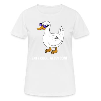 Ente cool Spruch - Frauen T-Shirt atmungsaktiv - Weiß - Vorne - AI Model Female 172 dark (172cm)