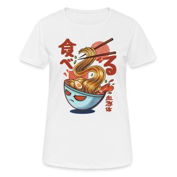 Ramen Nudelsuppen im Anime und Manga Stil - Frauen T-Shirt atmungsaktiv - Weiß - Vorne - AI Model Female 172 dark (172cm)