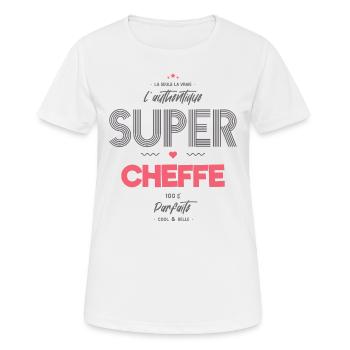 L authentique super cheffe - T-shirt respirant Femme - blanc - Devant - AI Model Female 172 dark (172cm)