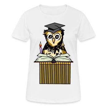 Eule Uhu Lehrer Klug Weise Gelehrter Lehrer Job - Frauen T-Shirt atmungsaktiv - Weiß - Vorne - AI Model Female 172 dark (172cm)