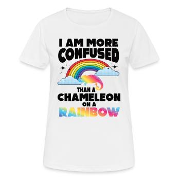 Ich Bin Verwirrter Als Ein Chamäleon - Frauen T-Shirt atmungsaktiv - Weiß - Vorne - AI Model Female 172 dark (172cm)