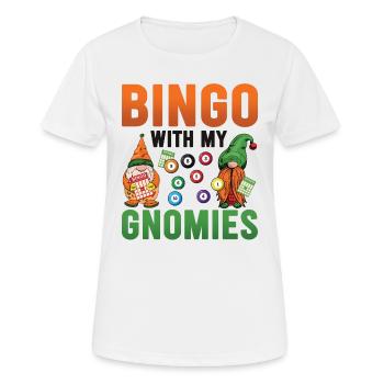 Bingo Mit Meinen Gnomies Lustiges Bingo - Frauen T-Shirt atmungsaktiv - Weiß - Vorne - AI Model Female 172 dark (172cm)