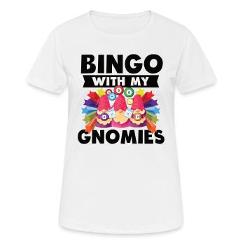 Bingo Mit Meinen Gnomies Lustiges Bingo - Frauen T-Shirt atmungsaktiv - Weiß - Vorne - AI Model Female 172 dark (172cm)