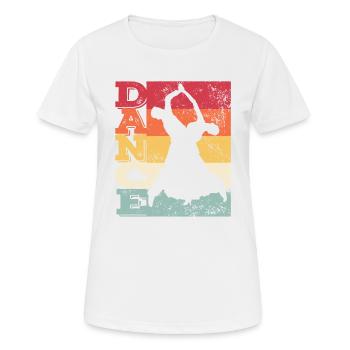 Danse de salon Valse viennoise - T-shirt respirant Femme - blanc - Devant - AI Model Female 172 dark (172cm)