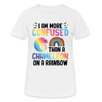 Ich Bin Verwirrter Als Ein Chamäleon - Frauen T-Shirt atmungsaktiv - Weiß - Vorne - AI Model Female 172 dark (172cm)