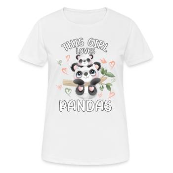 Dieses Maedchen Liebt Pandas - Frauen T-Shirt atmungsaktiv - Weiß - Vorne - AI Model Female 172 dark (172cm)