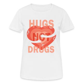 Des câlins au lieu de drogues - T-shirt respirant Femme - blanc - Devant - AI Model Female 172 dark (172cm)