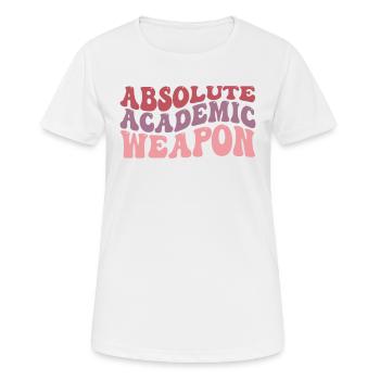 Arme académique absolue pour les étudiants - T-shirt respirant Femme - blanc - Devant - AI Model Female 172 dark (172cm)