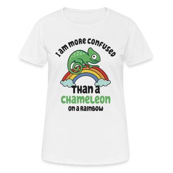 Ich Bin Verwirrter Als Ein Chamäleon - Frauen T-Shirt atmungsaktiv - Weiß - Vorne - AI Model Female 172 dark (172cm)