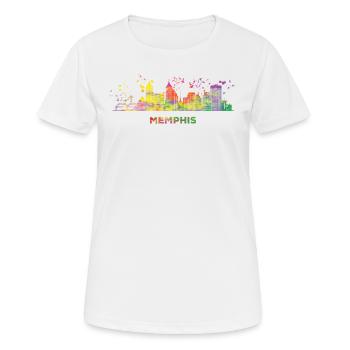 Memphean Skyline Memphis - Frauen T-Shirt atmungsaktiv - Weiß - Vorne - AI Model Female 172 dark (172cm)