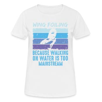 Wing Foil Wingsurfing Retro Foil Wing - Women's Breathable T-Shirt - white - Front - AI Model Female 172 dark (172cm)