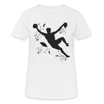 Boulderer Colorsplash Boulder Bouldern - Frauen T-Shirt atmungsaktiv - Weiß - Vorne - AI Model Female 172 dark (172cm)