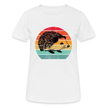 Hérisson rétro vintage - T-shirt respirant Femme - blanc - Devant - AI Model Female 172 dark (172cm)