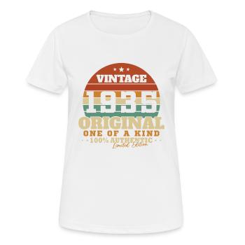 1935 Vintage Retro 90 Jahre Geburtstagsgeschenk - Frauen T-Shirt atmungsaktiv - Weiß - Vorne - AI Model Female 172 dark (172cm)