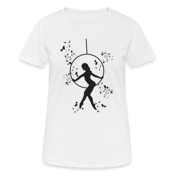 Anneau aérien Aerialist Anneau d’air Lyra - T-shirt respirant Femme - blanc - Devant - AI Model Female 172 dark (172cm)