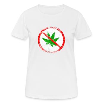 Anti drogues - contre le cannabis narcotique cannabis - T-shirt respirant Femme - blanc - Devant - AI Model Female 172 dark (172cm)