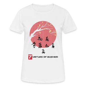 Seven virtues of the samurai Japanese writing - Women's Breathable T-Shirt - white - Front - AI Model Female 172 dark (172cm)