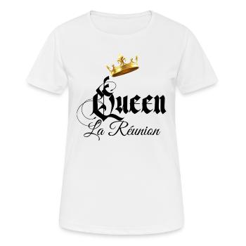 Queen Cadeau Femme La Réunion - T-shirt respirant Femme - blanc - Devant - AI Model Female 172 dark (172cm)