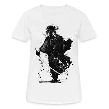 Samurai-Splash - Frauen T-Shirt atmungsaktiv - Weiß - Vorne - AI Model Female 172 dark (172cm)