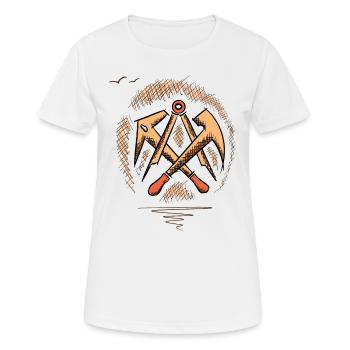 Roofer guild sign, hand-drawn. Drawing - Women's Breathable T-Shirt - white - Front - AI Model Female 172 dark (172cm)