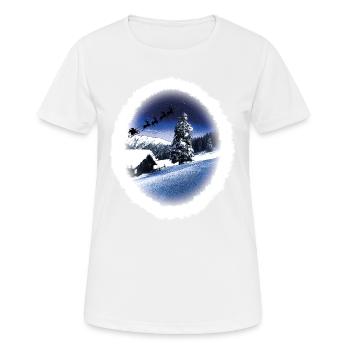 Luge de Noël - T-shirt respirant Femme - blanc - Devant - AI Model Female 172 dark (172cm)