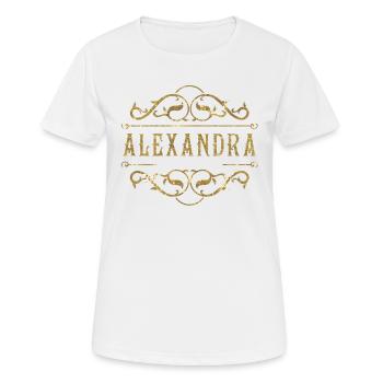 Alexandra gold - Frauen T-Shirt atmungsaktiv - Weiß - Vorne - AI Model Female 172 dark (172cm)