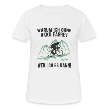 Radfahren ohne Akku Radsport Rennrad - Frauen T-Shirt atmungsaktiv - Weiß - Vorne - AI Model Female 172 dark (172cm)