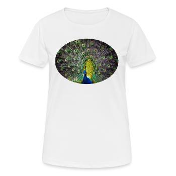 Pfau - Frauen T-Shirt atmungsaktiv - Weiß - Vorne - AI Model Female 172 dark (172cm)