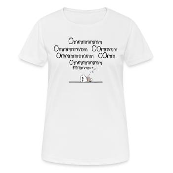 OM Mantra lustige Meditation - Frauen T-Shirt atmungsaktiv - Weiß - Vorne - AI Model Female 172 dark (172cm)