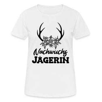 Jäger Mädchen Nachwuchsjägerin Jagd Papa ist Jäger - Frauen T-Shirt atmungsaktiv - Weiß - Vorne - AI Model Female 172 dark (172cm)