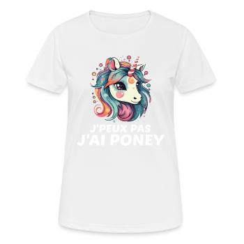 Ich kann nicht, ich habe ein Pony - Frauen T-Shirt atmungsaktiv - Weiß - Vorne - AI Model Female 172 dark (172cm)