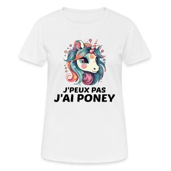 Ich kann nicht, ich habe ein Pony - Frauen T-Shirt atmungsaktiv - Weiß - Vorne - AI Model Female 172 dark (172cm)