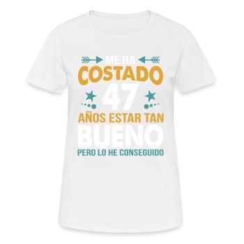ME HA COSTADO 47 ANOS ESTAR TAN BUENO - Women's Breathable T-Shirt - white - Front - AI Model Female 172 dark (172cm)