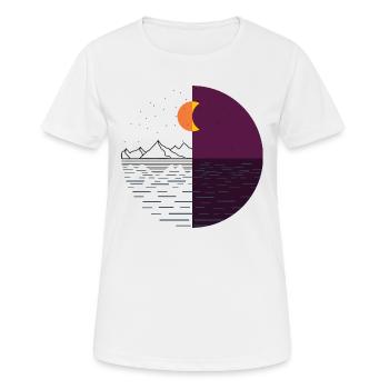 Mountains Sky Sun Moon - Women's Breathable T-Shirt - white - Front - AI Model Female 172 dark (172cm)