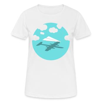 Avion - T-shirt respirant Femme - blanc - Devant - AI Model Female 172 dark (172cm)