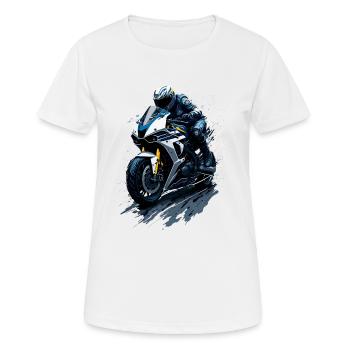 Sportmotorrad-Illustration - Frauen T-Shirt atmungsaktiv - Weiß - Vorne - AI Model Female 172 dark (172cm)