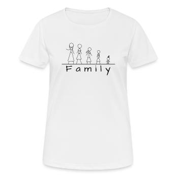 Stick figure family - Women's Breathable T-Shirt - white - Front - AI Model Female 172 dark (172cm)