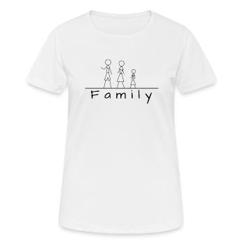 Stick figure family - Women's Breathable T-Shirt - white - Front - AI Model Female 172 dark (172cm)