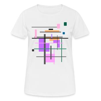 Abstrakt - Frauen T-Shirt atmungsaktiv - Weiß - Vorne - AI Model Female 172 dark (172cm)