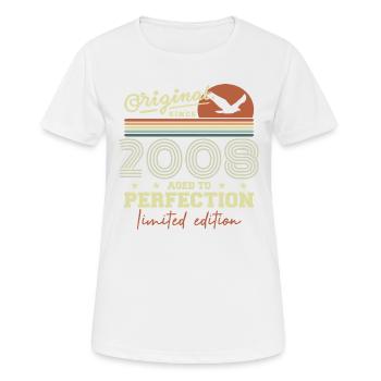 Original 2008 Retro 2008 Geburtstagsgeschenk 2008 - Frauen T-Shirt atmungsaktiv - Weiß - Vorne - AI Model Female 172 dark (172cm)