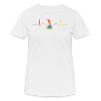 Flamenco Heartbeat Femme Robe Flamenco - T-shirt respirant Femme - blanc - Devant - AI Model Female 172 dark (172cm)