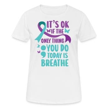 Sensibilisation à la prévention du suicide - T-shirt respirant Femme - blanc - Devant - AI Model Female 172 dark (172cm)
