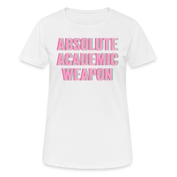 L’arme académique absolue des étudiants - T-shirt respirant Femme - blanc - Devant - AI Model Female 172 dark (172cm)