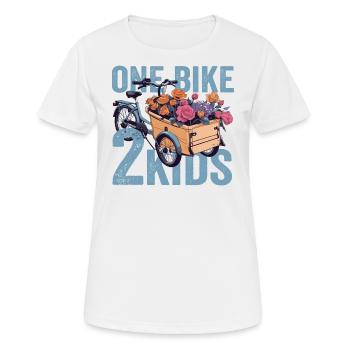 Ein Fahrrad 2 Kinder Retro Fahrrad Cargobike - Frauen T-Shirt atmungsaktiv - Weiß - Vorne - AI Model Female 172 dark (172cm)
