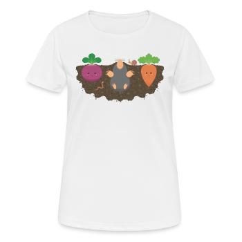 Légumes et taupes - T-shirt respirant Femme - blanc - Devant - AI Model Female 172 dark (172cm)