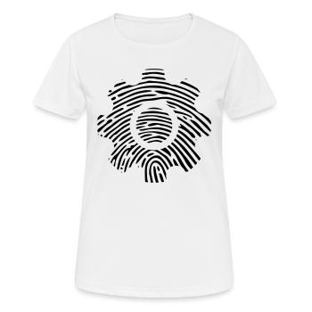Zahnrad DNS DNA Fingerabdruck Ingenieur Mechaniker - Frauen T-Shirt atmungsaktiv - Weiß - Vorne - AI Model Female 172 dark (172cm)