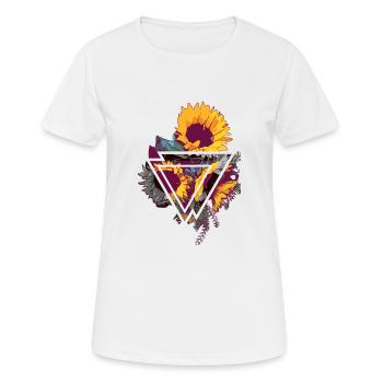 Sonnenblume Triangel - Frauen T-Shirt atmungsaktiv - Weiß - Vorne - AI Model Female 172 dark (172cm)