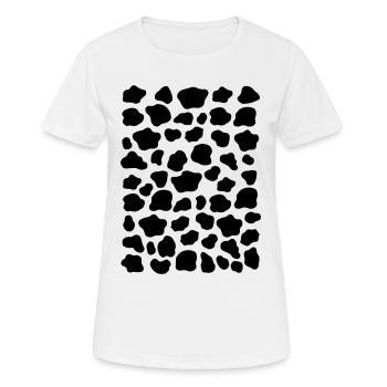 Cow Costume Pattern Cow Spots Black White Spotted - Women's Breathable T-Shirt - white - Front - AI Model Female 172 dark (172cm)